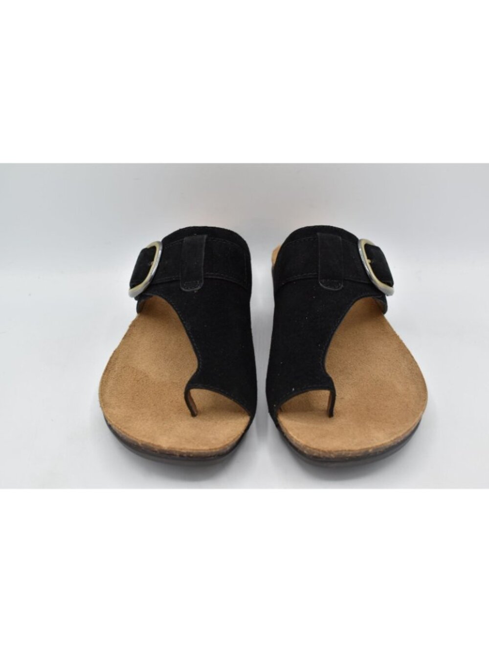 Dansko Womens EU Size 37 Rylee Black Suede Buckle Toe Loop Sandals Shoes - Picture 2 of 11